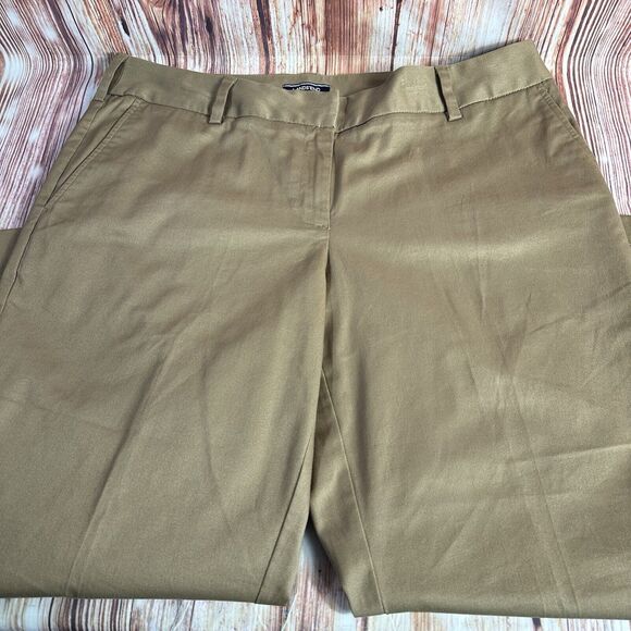 Lands End MID RISE WIDE LEG Womens Size 16W Petite Brown Crop Pants 38x26.5 - Picture 2 of 11